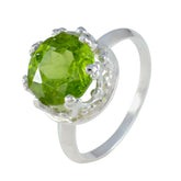 Giulia Green Solitaire Ring for Women in Silver